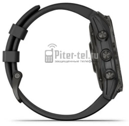 Умные часы Garmin Fenix 7 Sapphire Solar, Титановый черный с черным ремешком