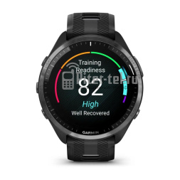 Умные часы Garmin Forerunner 965 черные, темно-серый DLC титановый безель, с черным ремешком